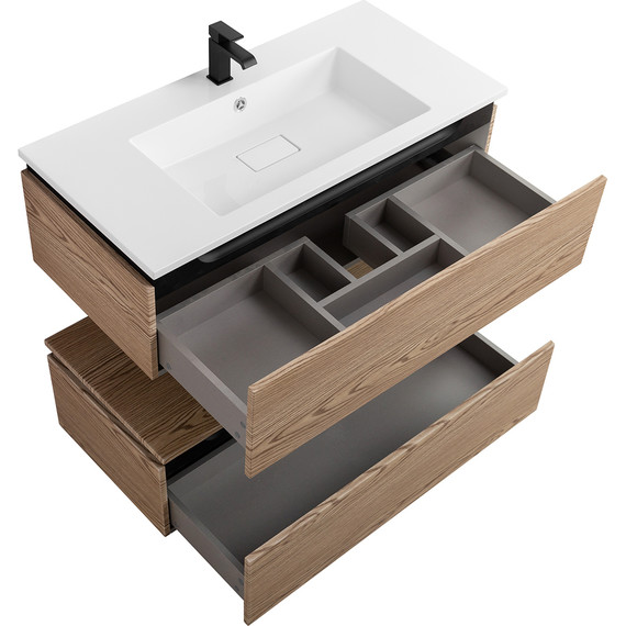 Тумба подвесная с раковиной Cezares SLIDER-1000-1C-SO-RT-P 100 см, дуб тангент фото 9