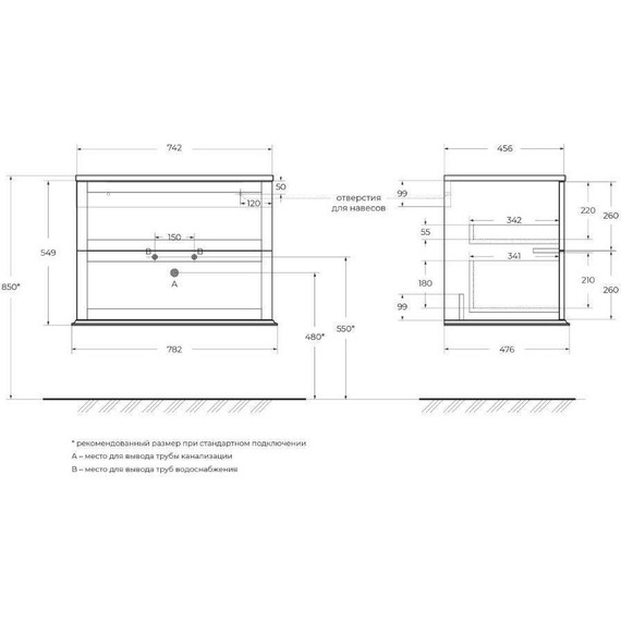 Тумба универсальная с раковиной Cezares 55330 75 см, Verde opaco - 2 Тумба универсальная с раковиной Cezares 55330 75 см, Verde opaco фото 2