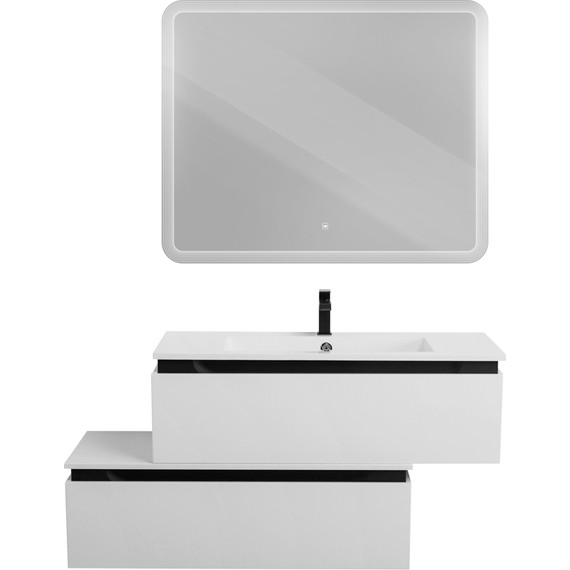 Тумба подвесная с раковиной Cezares SLIDER-1000-1C-SO-BO 100 см, Bianco Opaco фото 14