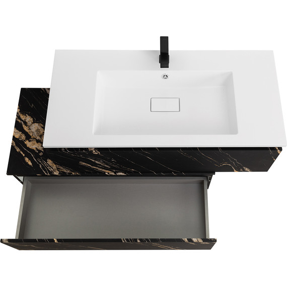 Тумба подвесная с раковиной Cezares SLIDER-1000-1C-SO-NF-P 100 см, чёрный фьюжн фото 4