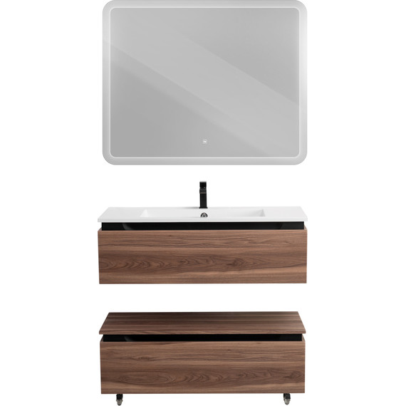 Тумба подвесная с раковиной Cezares SLIDER-1000-1C-SO-NA-P 100 см, орех дымчатый фото 15