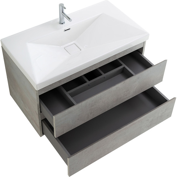 Тумба подвесная с раковиной Cezares MOLVENO-90-2C-SO-BET 90 см, Beton - 5 Тумба подвесная с раковиной Cezares MOLVENO-90-2C-SO-BET 90 см, Beton фото 5