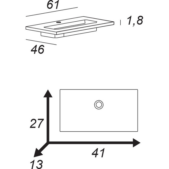Тумба универсальная с раковиной Cezares 55241 60 см, Grigio Nuvola - 3 Тумба универсальная с раковиной Cezares 55241 60 см, Grigio Nuvola фото 3
