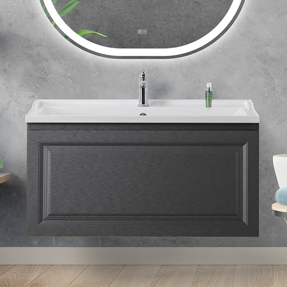 Тумба подвесная с раковиной Cezares GIUBILEO-N-100-1C-SO-TIT-P 100 см, титан фото 11