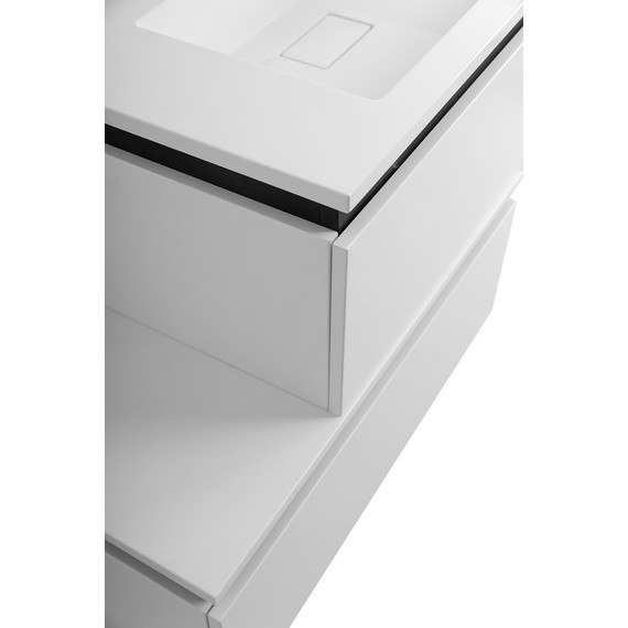 Тумба подвесная с раковиной Cezares SLIDER-800-1C-SO-BO 80 см, Bianco Opaco фото 8