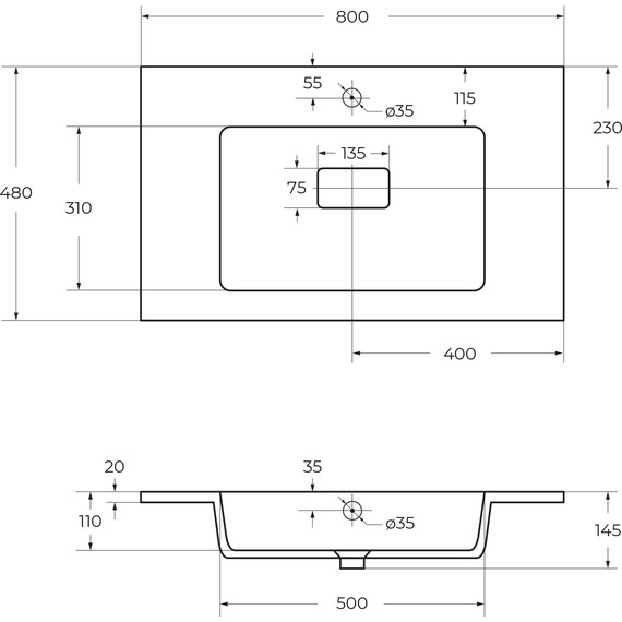 Тумба подвесная с раковиной Cezares SLIDER-800-1C-SO-NF-P 80 см, чёрный фьюжн - 19 Тумба подвесная с раковиной Cezares SLIDER-800-1C-SO-NF-P 80 см, чёрный фьюжн фото 19