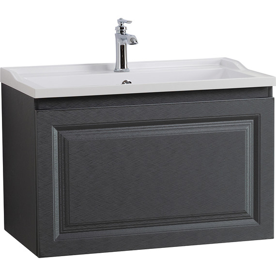 Тумба подвесная с раковиной Cezares GIUBILEO-N-80-1C-SO-TIT-P 80 см, титан фото 2