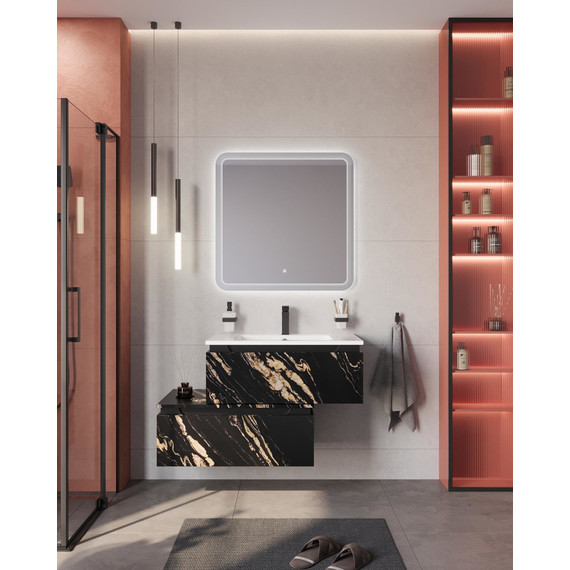 Тумба подвесная с раковиной Cezares SLIDER-800-1C-SO-NF-P 80 см, чёрный фьюжн - 14 Тумба подвесная с раковиной Cezares SLIDER-800-1C-SO-NF-P 80 см, чёрный фьюжн фото 14