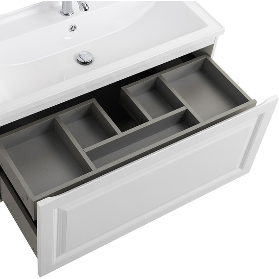 Тумба подвесная с раковиной Cezares GIUBILEO-N-100-1C-SO-BL 100 см, Bianco Lucido фото 5