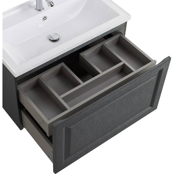 Тумба подвесная с раковиной Cezares GIUBILEO-N-80-1C-SO-TIT-P 80 см, титан фото 5