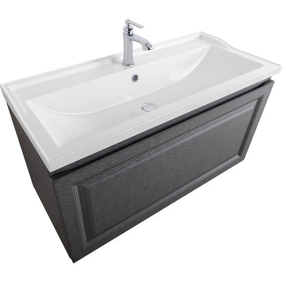 Тумба подвесная с раковиной Cezares GIUBILEO-N-100-1C-SO-TIT-P 100 см, титан фото 3