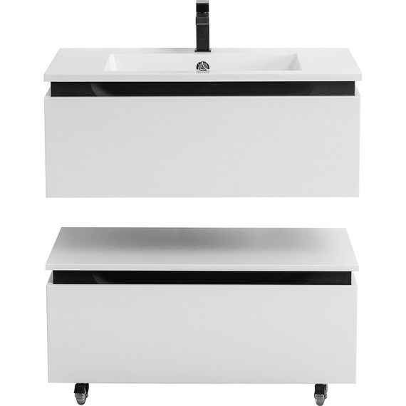 Тумба подвесная с раковиной Cezares SLIDER-800-1C-SO-BO 80 см, Bianco Opaco фото 6