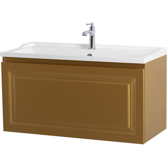 Тумба подвесная с раковиной Cezares GIUBILEO-N-100-1C-SO-BORO-P 100 см, брашированное золото - 2 Тумба подвесная с раковиной Cezares GIUBILEO-N-100-1C-SO-BORO-P 100 см, брашированное золото фото 2