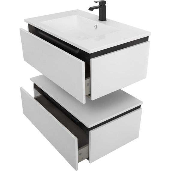 Тумба подвесная с раковиной Cezares SLIDER-800-1C-SO-BO 80 см, Bianco Opaco фото 10