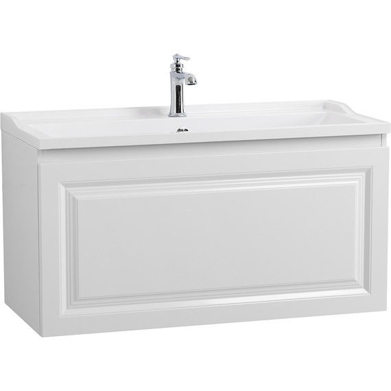 Тумба подвесная с раковиной Cezares GIUBILEO-N-100-1C-SO-BL 100 см, Bianco Lucido фото 2