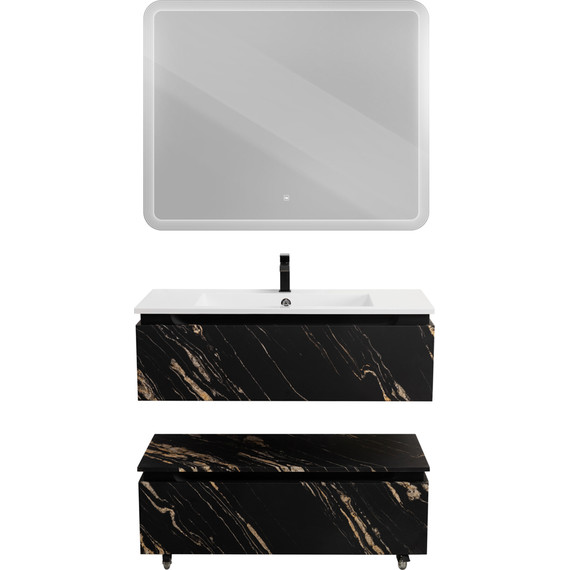 Тумба подвесная с раковиной Cezares SLIDER-1000-1C-SO-NF-P 100 см, чёрный фьюжн фото 17