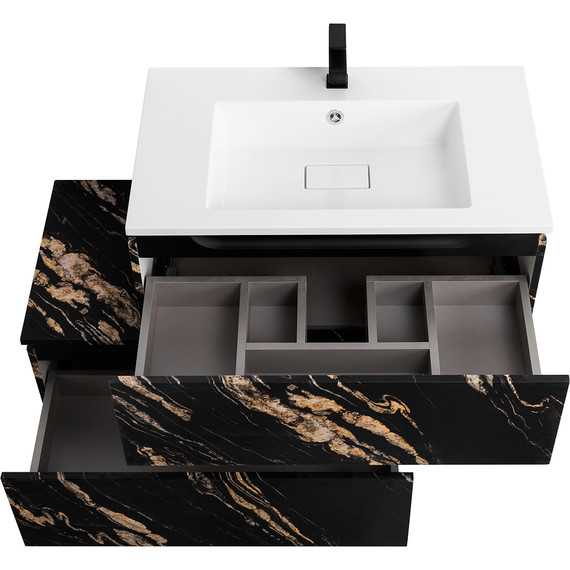 Тумба подвесная с раковиной Cezares SLIDER-800-1C-SO-NF-P 80 см, чёрный фьюжн - 5 Тумба подвесная с раковиной Cezares SLIDER-800-1C-SO-NF-P 80 см, чёрный фьюжн фото 5