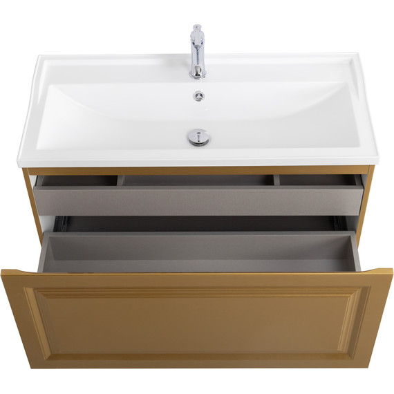 Тумба подвесная с раковиной Cezares GIUBILEO-N-100-1C-SO-BORO-P 100 см, брашированное золото - 6 Тумба подвесная с раковиной Cezares GIUBILEO-N-100-1C-SO-BORO-P 100 см, брашированное золото фото 6