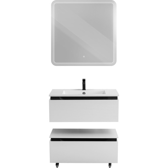 Тумба подвесная с раковиной Cezares SLIDER-800-1C-SO-BO 80 см, Bianco Opaco фото 15