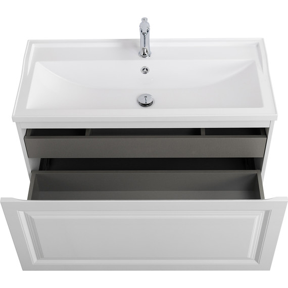 Тумба подвесная с раковиной Cezares GIUBILEO-N-100-1C-SO-BL 100 см, Bianco Lucido фото 6