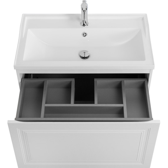 Тумба подвесная с раковиной Cezares GIUBILEO-N-80-1C-SO-BL 80 см, Bianco Lucido фото 4