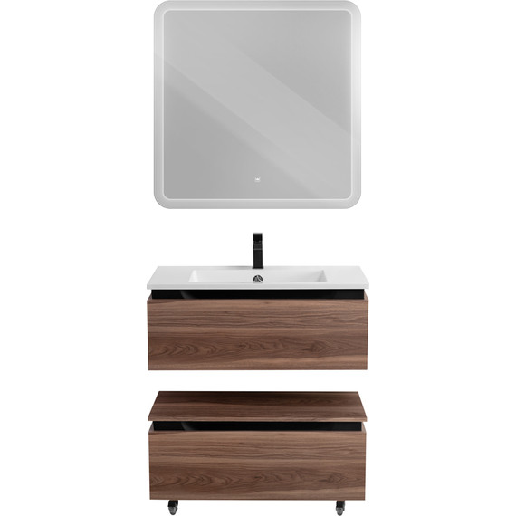 Тумба подвесная с раковиной Cezares SLIDER-800-1C-SO-NA-P 80 см, орех дымчатый фото 16