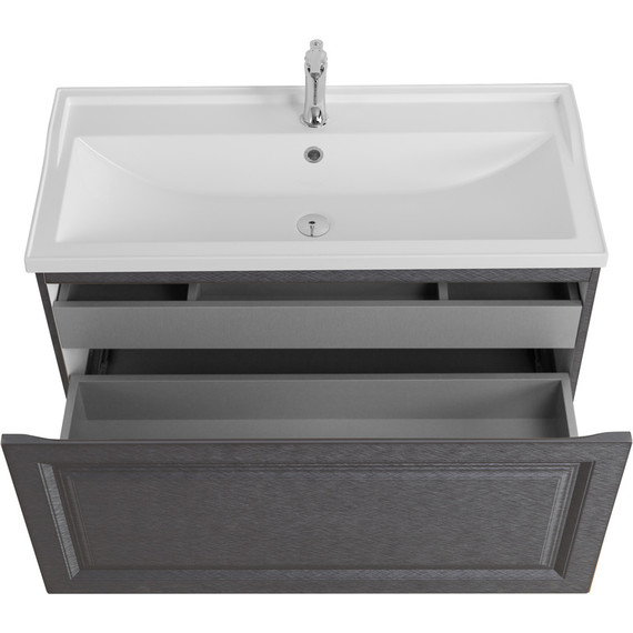 Тумба подвесная с раковиной Cezares GIUBILEO-N-100-1C-SO-TIT-P 100 см, титан фото 6