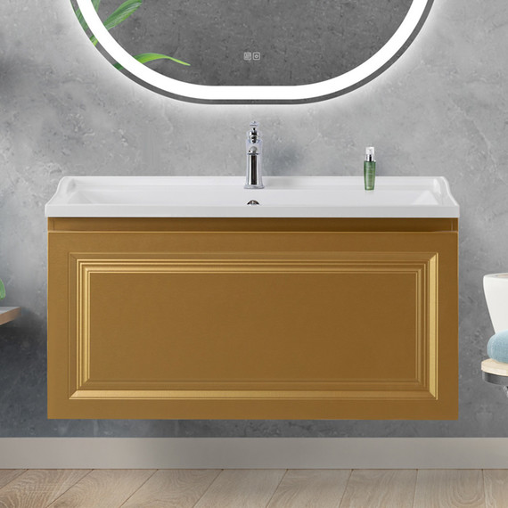 Тумба подвесная с раковиной Cezares GIUBILEO-N-100-1C-SO-BORO-P 100 см, брашированное золото - 11 Тумба подвесная с раковиной Cezares GIUBILEO-N-100-1C-SO-BORO-P 100 см, брашированное золото фото 11