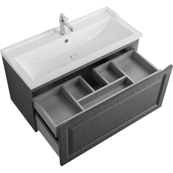 Тумба подвесная с раковиной Cezares GIUBILEO-N-100-1C-SO-TIT-P 100 см, титан фото 4