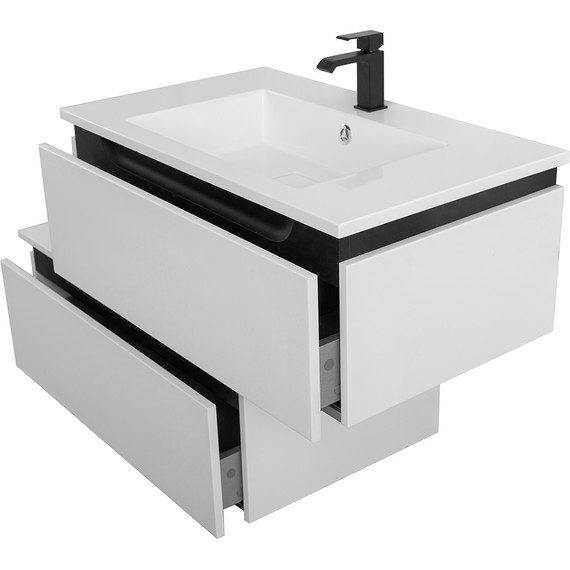 Тумба подвесная с раковиной Cezares SLIDER-800-1C-SO-BO 80 см, Bianco Opaco фото 9