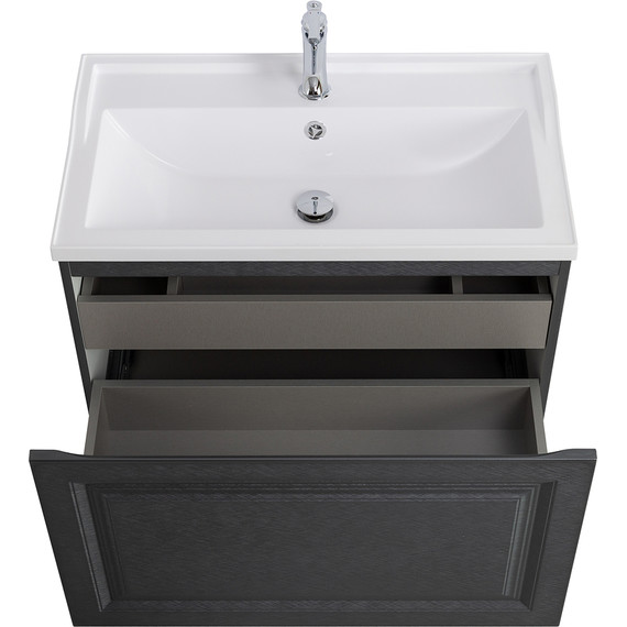 Тумба подвесная с раковиной Cezares GIUBILEO-N-80-1C-SO-TIT-P 80 см, титан фото 6