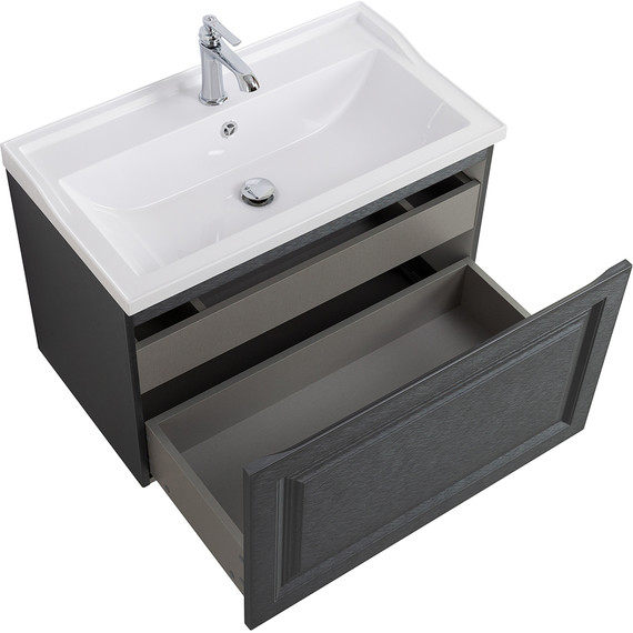 Тумба подвесная с раковиной Cezares GIUBILEO-N-80-1C-SO-TIT-P 80 см, титан фото 3