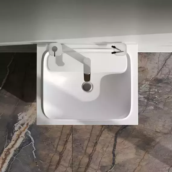 Тумба подвесная с раковиной AM.PM Func 60 см M8FFUX0602WM, белая матовая, Цвет фасада: белый матовый фото 4