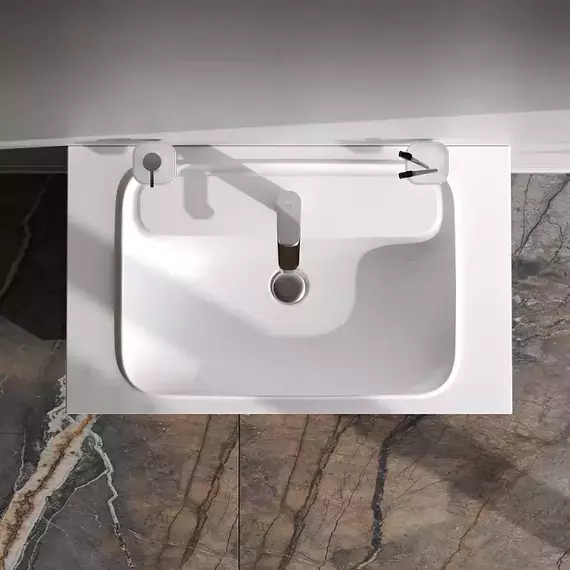 Тумба подвесная с раковиной AM.PM Func 80 см M8FFUX0802WM, белая матовая, Цвет фасада: белый матовый - 4 Тумба подвесная с раковиной AM.PM Func 80 см M8FFUX0802WM, белая матовая, Цвет фасада: белый матовый фото 4