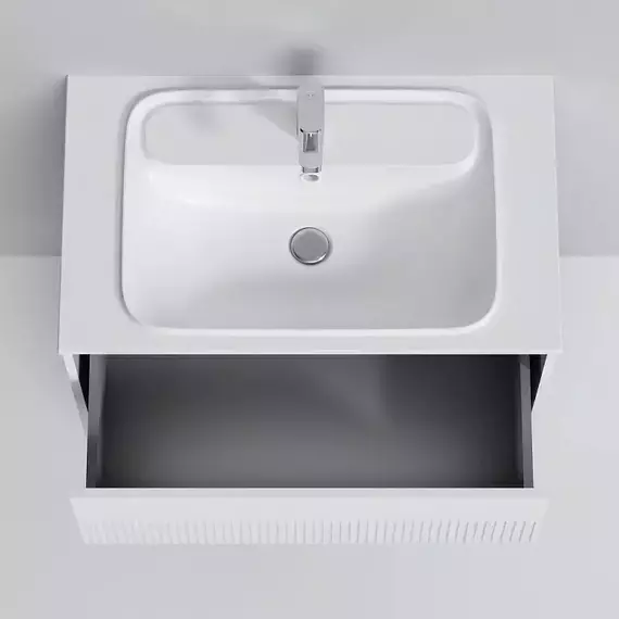 Тумба подвесная с раковиной AM.PM Func 80 см M8FFUX0802WM, белая матовая, Цвет фасада: белый матовый - 8 Тумба подвесная с раковиной AM.PM Func 80 см M8FFUX0802WM, белая матовая, Цвет фасада: белый матовый фото 8