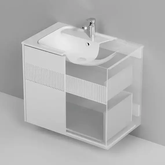 Тумба подвесная с раковиной AM.PM Func 80 см M8FFUX0802WM, белая матовая, Цвет фасада: белый матовый - 9 Тумба подвесная с раковиной AM.PM Func 80 см M8FFUX0802WM, белая матовая, Цвет фасада: белый матовый фото 9