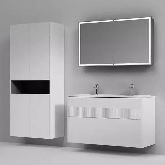 Тумба подвесная с раковиной AM.PM Func 120 см M8FFUX1202WM, белый матовый, Цвет фасада: белый матовый фото 5