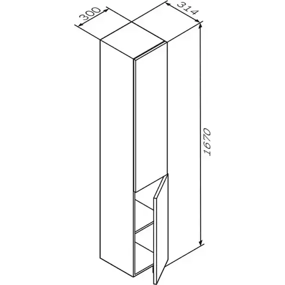 Пенал подвесной Am.Pm Gem 30 см M90CHR0306HF, орех - 6 Пенал подвесной Am.Pm Gem 30 см M90CHR0306HF, орех фото 6