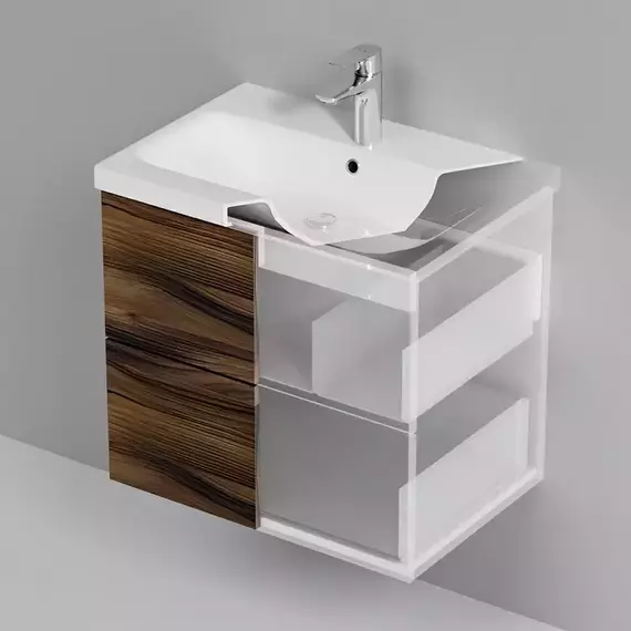 Тумба подвесная с раковиной AM.PM Gem 60 см M90FHX0602HF, орех, Цвет фасада: тёмное дерево - 4 Тумба подвесная с раковиной AM.PM Gem 60 см M90FHX0602HF, орех, Цвет фасада: тёмное дерево фото 4