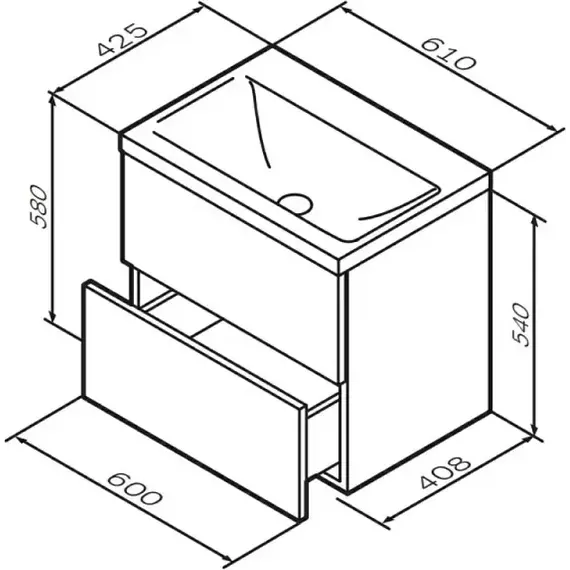 Тумба подвесная с раковиной AM.PM Gem 60 см M90FHX0602HF, орех, Цвет фасада: тёмное дерево - 8 Тумба подвесная с раковиной AM.PM Gem 60 см M90FHX0602HF, орех, Цвет фасада: тёмное дерево фото 8