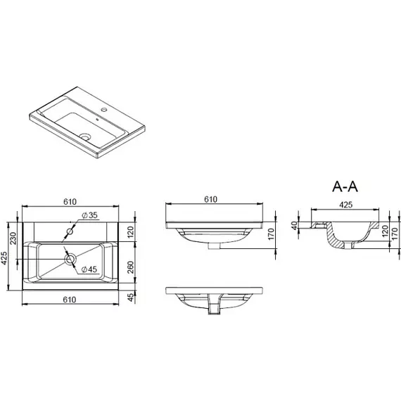 Тумба подвесная с раковиной AM.PM Gem 60 см M90FHX0602HF, орех, Цвет фасада: тёмное дерево - 9 Тумба подвесная с раковиной AM.PM Gem 60 см M90FHX0602HF, орех, Цвет фасада: тёмное дерево фото 9