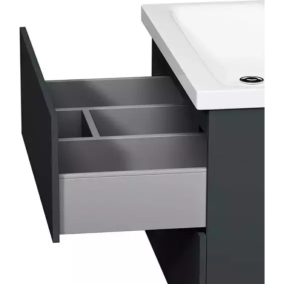 Тумба подвесная с раковиной AM.PM Gem 75 см M90FHX07522GM, графит матовый, Цвет фасада: графит матовый - 5 Тумба подвесная с раковиной AM.PM Gem 75 см M90FHX07522GM, графит матовый, Цвет фасада: графит матовый фото 5