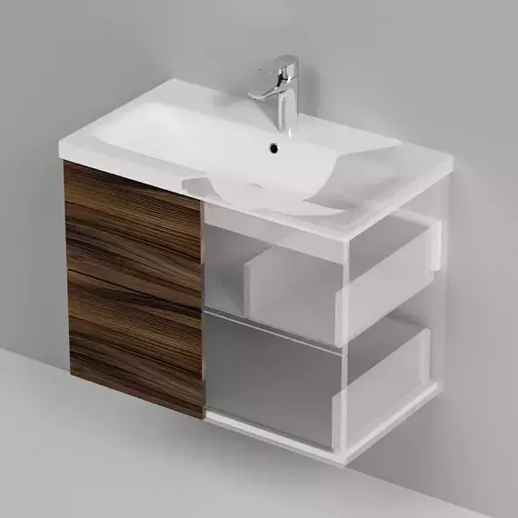 Тумба подвесная с раковиной AM.PM Gem 75 см M90FHX0752HF, орех, Цвет фасада: тёмное дерево - 5 Тумба подвесная с раковиной AM.PM Gem 75 см M90FHX0752HF, орех, Цвет фасада: тёмное дерево фото 5