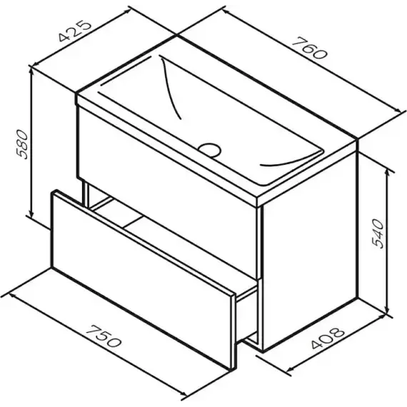 Тумба подвесная с раковиной AM.PM Gem 75 см M90FHX0752HF, орех, Цвет фасада: тёмное дерево - 8 Тумба подвесная с раковиной AM.PM Gem 75 см M90FHX0752HF, орех, Цвет фасада: тёмное дерево фото 8