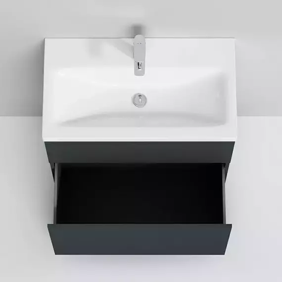 Тумба с раковиной AM.PM Gem 75 см M90FSX07522GM32, графит матовый, Цвет фасада: графит матовый - 3 Тумба с раковиной AM.PM Gem 75 см M90FSX07522GM32, графит матовый, Цвет фасада: графит матовый фото 3