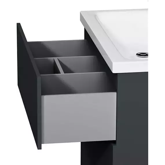 Тумба с раковиной AM.PM Gem 75 см M90FSX07522GM32, графит матовый, Цвет фасада: графит матовый - 4 Тумба с раковиной AM.PM Gem 75 см M90FSX07522GM32, графит матовый, Цвет фасада: графит матовый фото 4