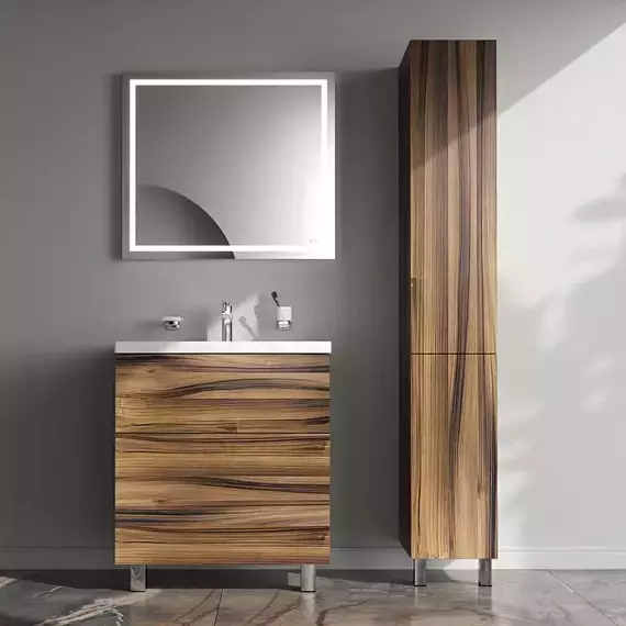 Тумба напольная с раковиной AM.PM Gem 75 см M90FSX0752HF, орех, Цвет фасада: тёмное дерево - 4 Тумба напольная с раковиной AM.PM Gem 75 см M90FSX0752HF, орех, Цвет фасада: тёмное дерево фото 4