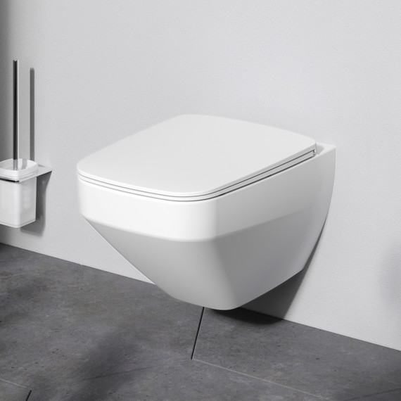 Унитаз подвесной Am.Pm Inspire V2.0 FlashClean C50A1700MWSC с сиденьем микролифт, белый матовый - 2 Унитаз подвесной Am.Pm Inspire V2.0 FlashClean C50A1700MWSC с сиденьем микролифт, белый матовый фото 2