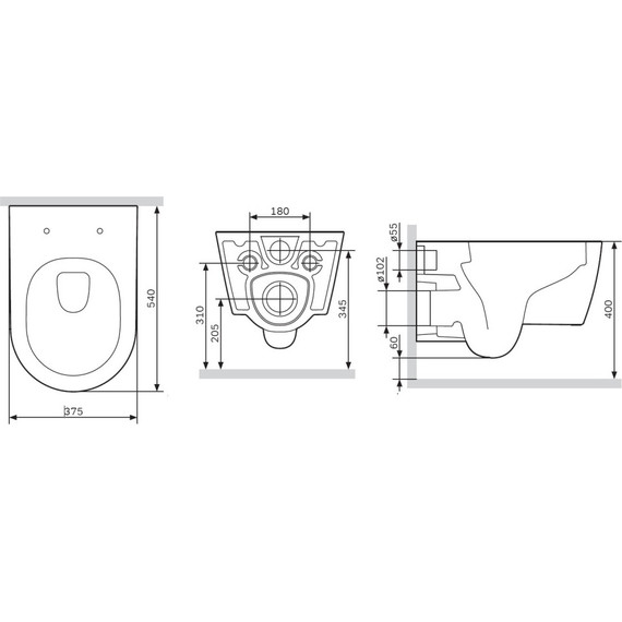Унитаз подвесной Am.Pm Func FlashClean C8F1701MBSC  с сиденьем микролифт, Цвет производителя: чёрный матовый фото 12