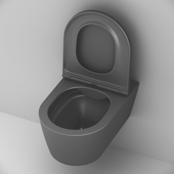 Унитаз подвесной Am.Pm Func FlashClean C8F1701MBSC  с сиденьем микролифт, Цвет производителя: чёрный матовый фото 6